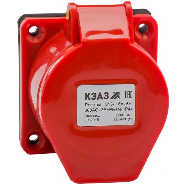 Розетка фланцевая 324-32А-6h-380AC-3P+PE-IP44 Розетка фланцевая 324-32А-6h-380AC-3P+PE-IP44