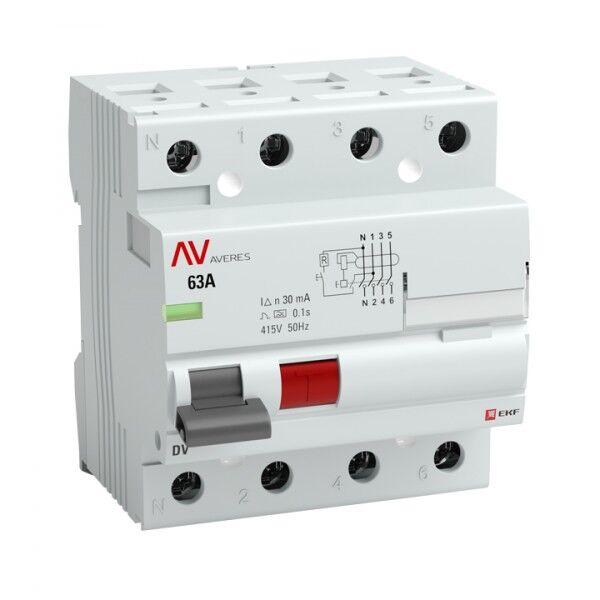 УЗО EKF AVERES 4P 40А 10 кА, 100 мА ( A ), rccb-4-40-100-a-av УЗО EKF AVERES 4P 40А 10 кА, 100 мА ( A ), rccb-4-40-100-a-av