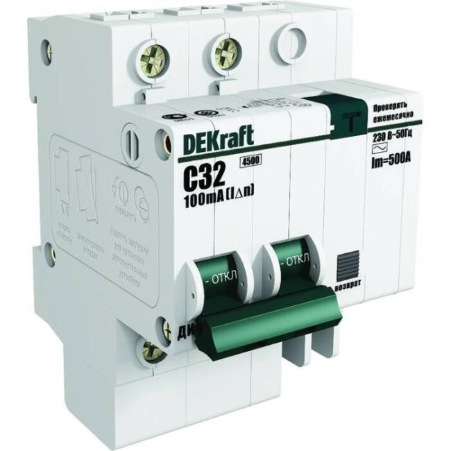 Дифавтомат DEKraft ДИФ-101 1P+N 6А (C) 4.5 кА, 100 мА ( AC ), 15200DEK Дифавтомат DEKraft ДИФ-101 1P+N 6А (C) 4.5 кА, 100 мА ( AC ), 15200DEK