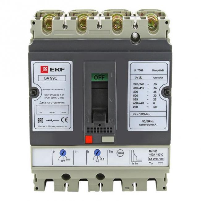 Силовой автомат EKF ВА-99C, 45кА, 4P, 630А, mccb99C-630-630+N Силовой автомат EKF ВА-99C, 45кА, 4P, 630А, mccb99C-630-630+N