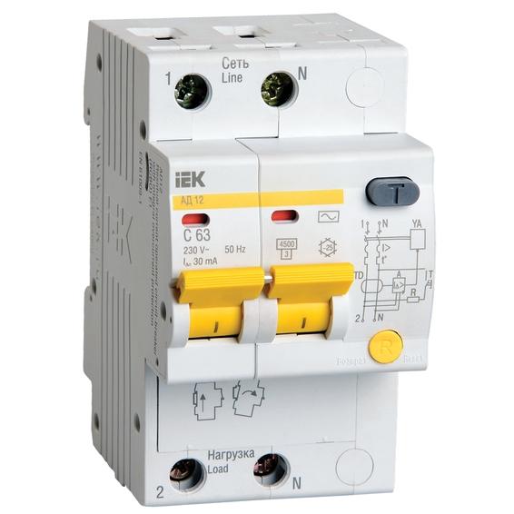 Дифавтомат IEK АД12 2P 32А (C) 4.5 кА, 100 мА ( AC ), MAD10-2-032-C-100 Дифавтомат IEK АД12 2P 32А (C) 4.5 кА, 100 мА ( AC ), MAD10-2-032-C-100