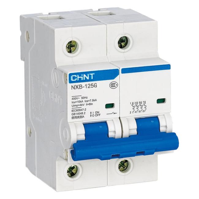 Автоматический выключатель Chint NXB-125G 2P 63А (D) 10кА, 816130