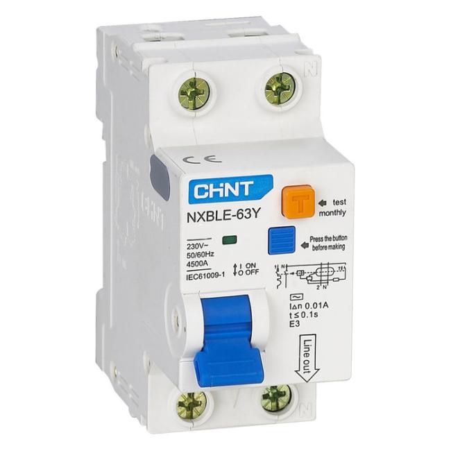 Дифавтомат Chint NXBLE-63Y 1P+N 16А (D) 4.5 кА, 10 мА ( AC ), 105533 Дифавтомат Chint NXBLE-63Y 1P+N 16А (D) 4.5 кА, 10 мА ( AC ), 105533