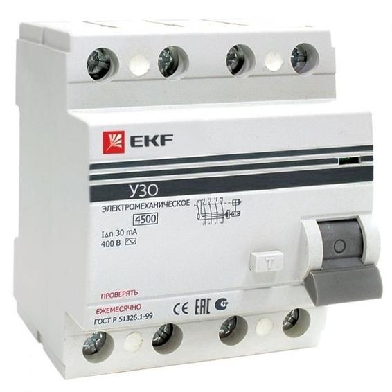УЗО EKF PROxima 4P 40А 4.5 кА, 100 мА ( AC ), elcb-4-40-100-em-pro УЗО EKF PROxima 4P 40А 4.5 кА, 100 мА ( AC ), elcb-4-40-100-em-pro