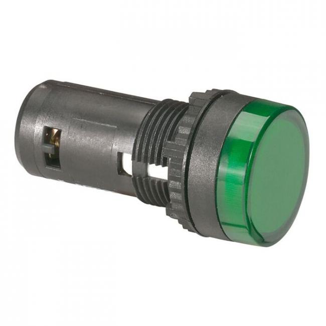 Моноблочная сигнальная лампа ? 22,3 - Osmoz - для комплектации - с подсветкой - лампы с цоколем BA9S - IP 66 - зеленый