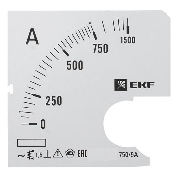 Шкала сменная для A721 750/5А-1,5 EKF PROxima Шкала сменная для A721 750/5А-1,5 EKF PROxima