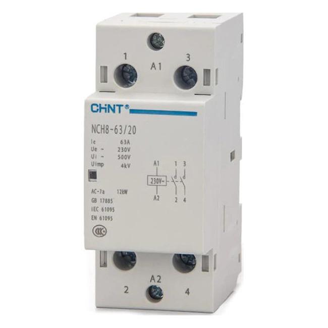 Модульный контактор Chint NCH8 2НО 63А 24В AC, 256094 Модульный контактор Chint NCH8 2НО 63А 24В AC, 256094