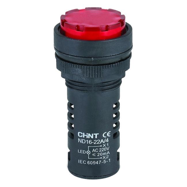 Сигнализатор звуковой ND16-22FS ?22 мм красный LED АС220В (R)(CHINT)