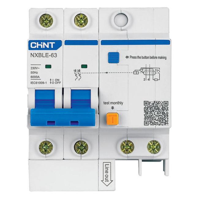 Дифавтомат Chint NXBLE-63 2P 16А (C) 6 кА, 300 мА ( AC ), 982013 Дифавтомат Chint NXBLE-63 2P 16А (C) 6 кА, 300 мА ( AC ), 982013