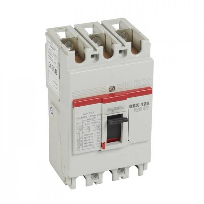 Силовой автомат Legrand DRX, 10кА, 3P, 75А, 027007 Силовой автомат Legrand DRX, 10кА, 3P, 75А, 027007