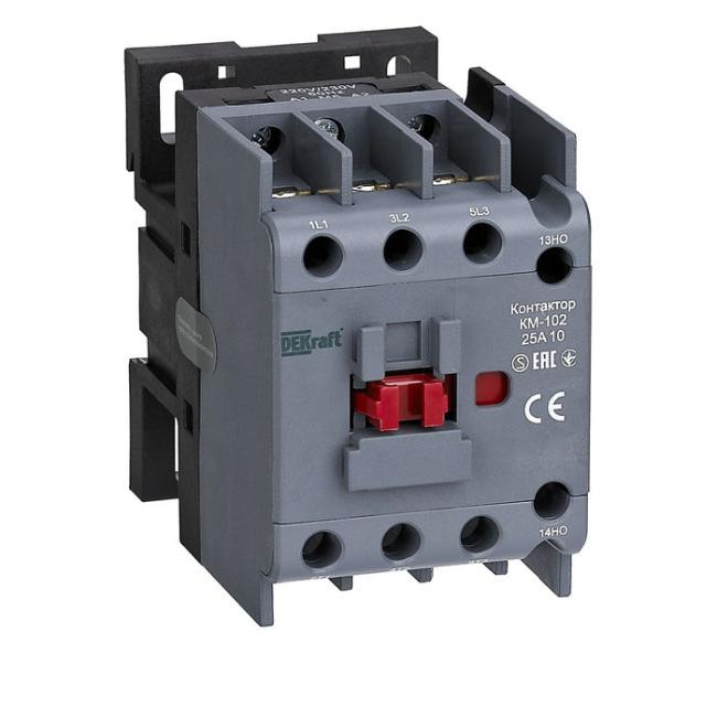 Контактор DEKraft 25А 380.400В AC, 22020DEK Контактор DEKraft 25А 380.400В AC, 22020DEK