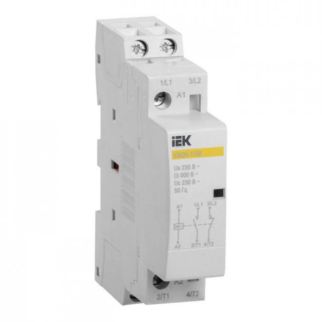 Модульный контактор IEK 1НО+1НЗ 20А 230В AC, MKK11-20-11 Модульный контактор IEK 1НО+1НЗ 20А 230В AC, MKK11-20-11
