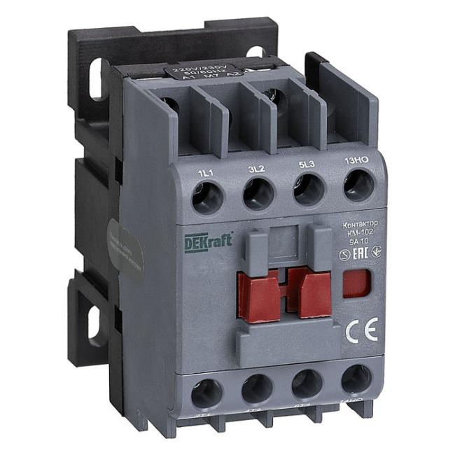 Контактор DEKraft 9А 48В AC, 22070DEK Контактор DEKraft 9А 48В AC, 22070DEK
