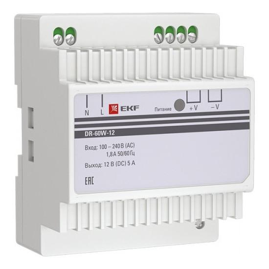 Блок питания 12В DR-60W-12 EKF PROxima Блок питания 12В DR-60W-12 EKF PROxima