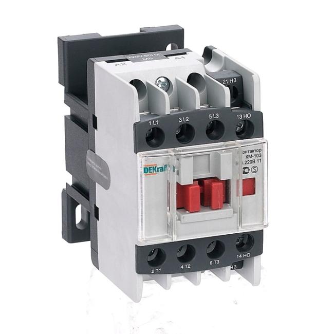 Контактор DEKraft КМ-103 3P 9А 24В AC 4кВт, 22100DEK Контактор DEKraft КМ-103 3P 9А 24В AC 4кВт, 22100DEK