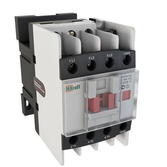 Контактор DEKraft КМ-103 3P 40А 24В AC 18.5кВт, 22125DEK Контактор DEKraft КМ-103 3P 40А 24В AC 18.5кВт, 22125DEK
