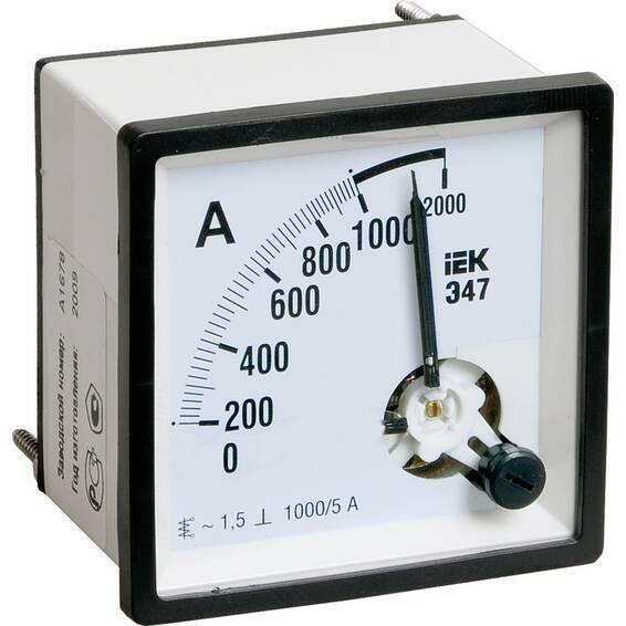 Амперметр щитовой IEK Э47 600А AC, аналоговый, кл.т. 1,5, IPA10-6-0600-E Амперметр щитовой IEK Э47 600А AC, аналоговый, кл.т. 1,5, IPA10-6-0600-E