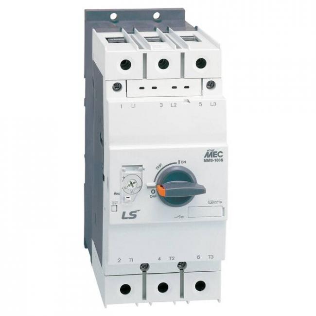 Силовой автомат для защиты двигателя LS Electric MMS-100 100А 3P, термомагнитный расцепитель, 707001000