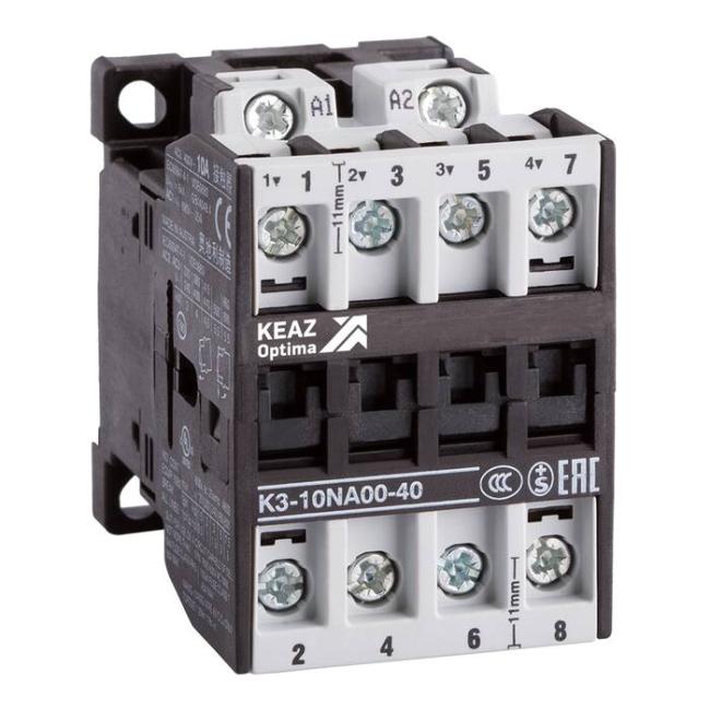 Контактор КЭАЗ OptiStart K3 4P 22А 230В AC 11кВт, 117006 Контактор КЭАЗ OptiStart K3 4P 22А 230В AC 11кВт, 117006