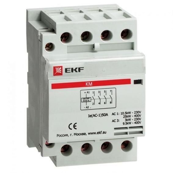 Модульный контактор EKF КМ 4НО 32А 230В AC, km-3-32-40 Модульный контактор EKF КМ 4НО 32А 230В AC, km-3-32-40