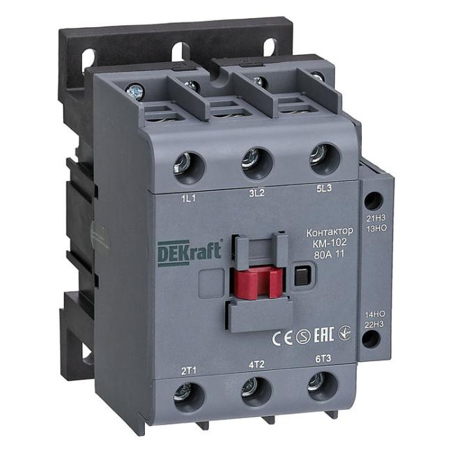 Контактор DEKraft 80А 24В AC, 22329DEK Контактор DEKraft 80А 24В AC, 22329DEK