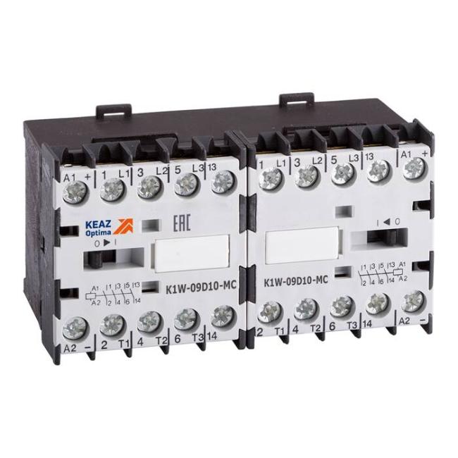Реверсивный контактор КЭАЗ OptiStart K1W 3P 9А 24В AC 4кВт, 117119 Реверсивный контактор КЭАЗ OptiStart K1W 3P 9А 24В AC 4кВт, 117119