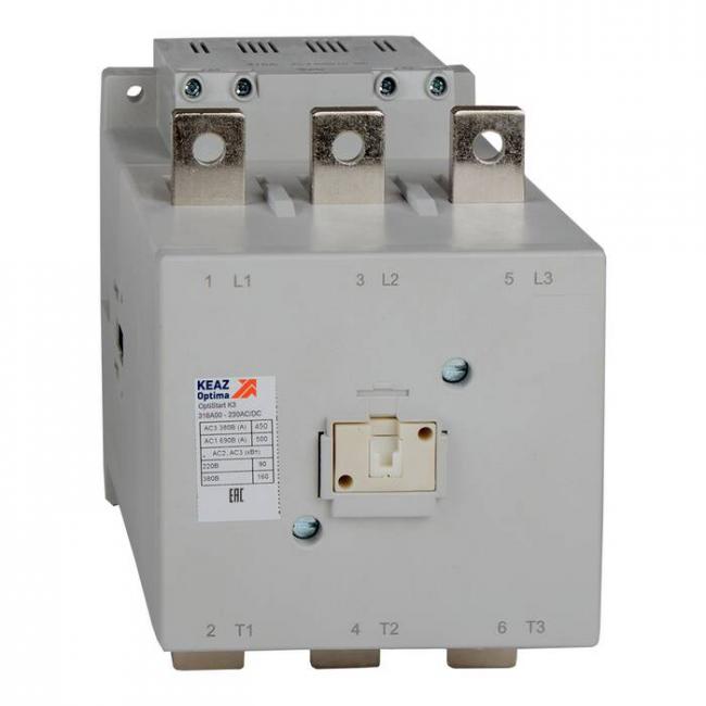 Контактор КЭАЗ OptiStart K3 3P 316А 230В AC/DC 160кВт, 117551 Контактор КЭАЗ OptiStart K3 3P 316А 230В AC/DC 160кВт, 117551