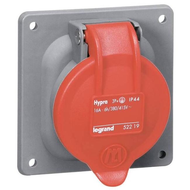 Встраиваемая розетка Hypra - IP 44 - 2К+З - 32 А - пластик Встраиваемая розетка Hypra - IP 44 - 2К+З - 32 А - пластик