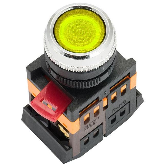 Кнопка ABLFS-22 с подсветкой желтая NO+NC 230В EKF PROxima Кнопка ABLFS-22 с подсветкой желтая NO+NC 230В EKF PROxima